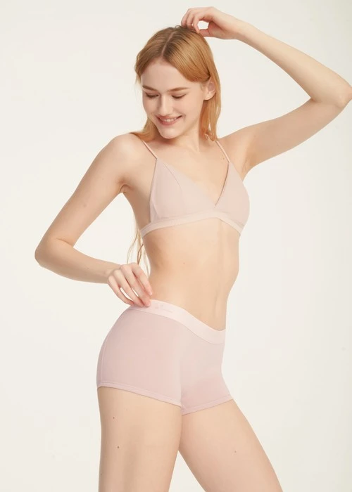 大人未滿．長版高腰平口內褲（罌栗粉-蒲公英）