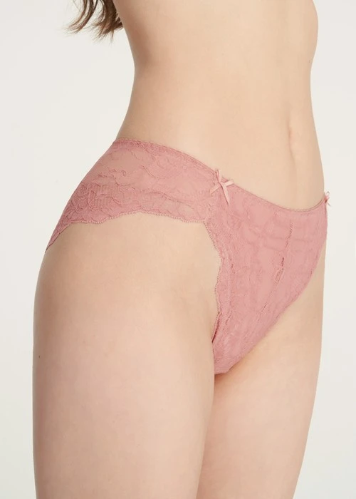 經典純色．訂製高衩中腰三角內褲(豆紅)