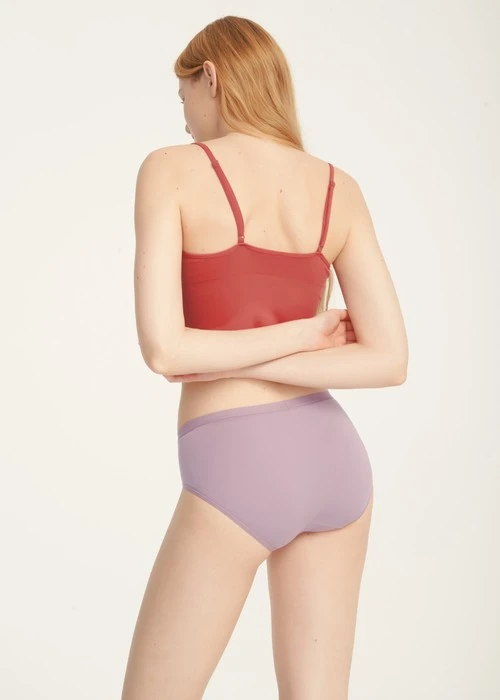 經典純色．中腰三角內褲(罌栗粉)