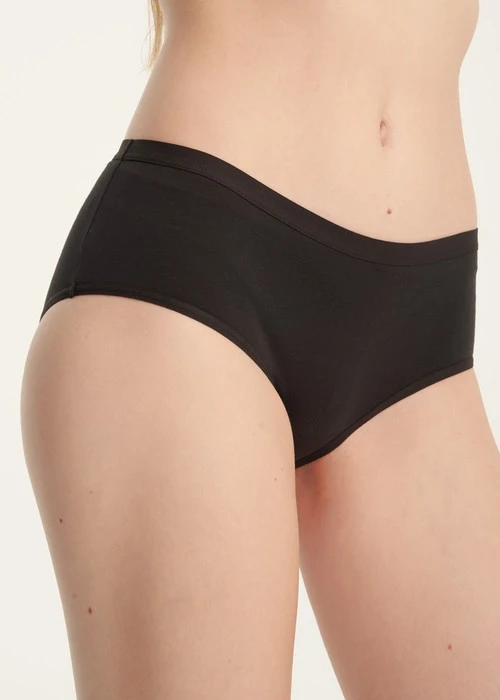 XXL 經典純色．緊帶高腰三角內褲（黑）