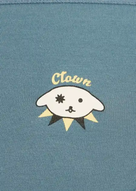 Forever Young．緊帶中腰三角內褲（海霧藍-小丑狗狗）