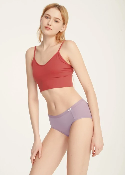 經典純色．中腰三角內褲(罌栗粉)