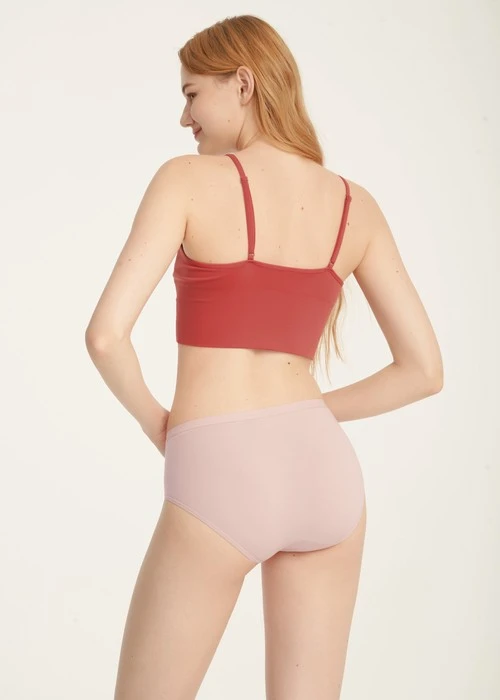 經典純色．中腰三角內褲(罌栗粉)