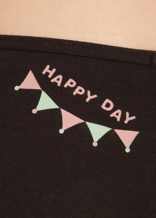 大人未滿．細邊高腰三角內褲（黑-開心的一天）