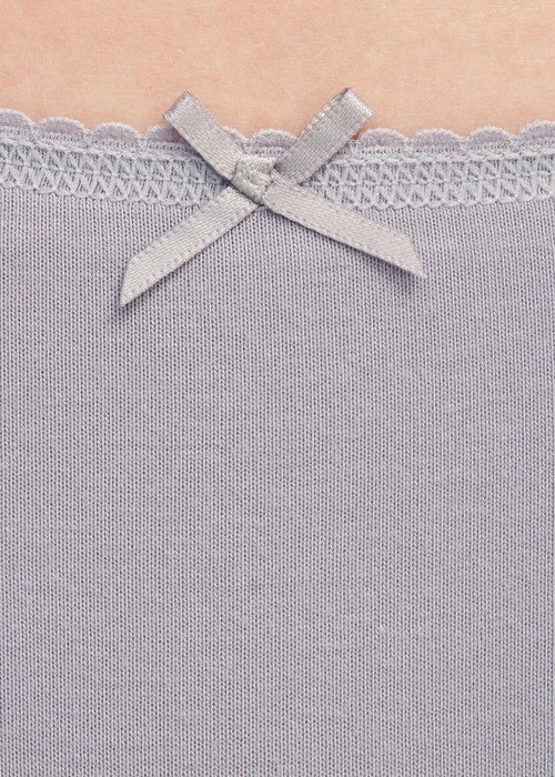 經典純色．花邊中腰三角內褲（丁香灰紫）