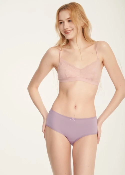 XXL 大人未滿．花邊高腰三角內褲(罌栗粉-不要打給我)