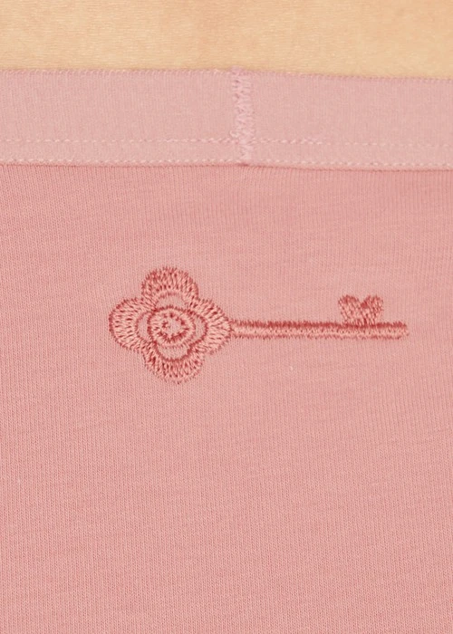 四分暖．中腰生理褲（豆紅-刺繡鑰匙）