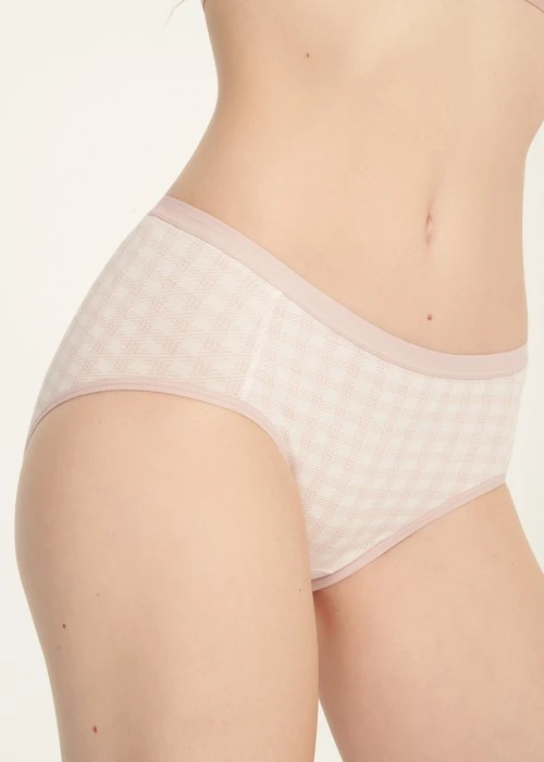 Forever Young．中腰三角內褲（米白-格子小千鳥）