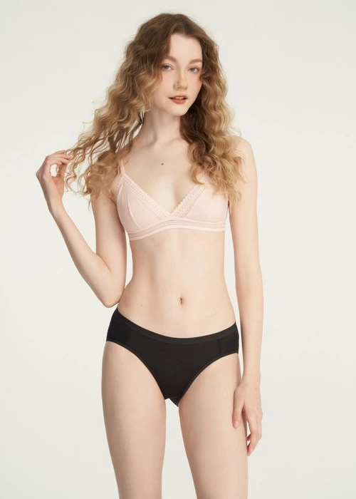 Forever Young．低腰三角內褲(黑-圈圈叉叉)