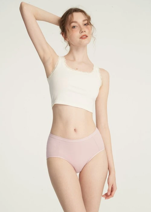 抗菌系列．高腰三角內褲(罌栗粉)