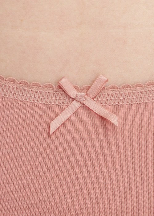 抗菌系列．花邊中腰三角內褲（豆紅）