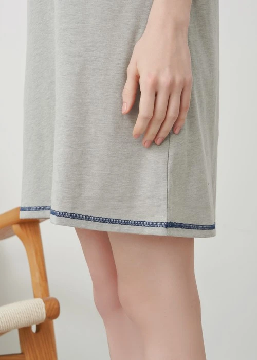 連身_Soft Clouds．短袖爬線罩杯睡衣(豆米-Great)