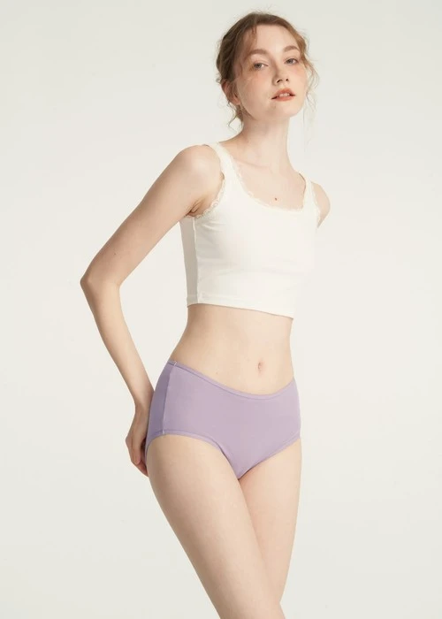 抗菌系列．細邊高腰三角內褲(薰粉紫-跳舞)