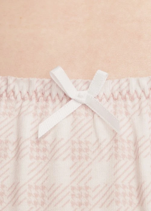 抗菌系列．花苞中腰三角內褲（米白-格子小千鳥）