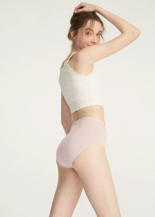 抗菌系列．高腰三角內褲(罌栗粉)