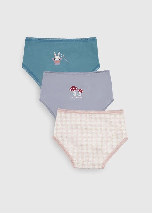 女童三入組_ 抗菌系列．球球緊帶三角內褲（森林魔法）