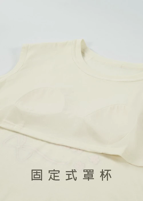 連身_Soft Clouds．短袖爬線罩杯睡衣(豆米-Great)