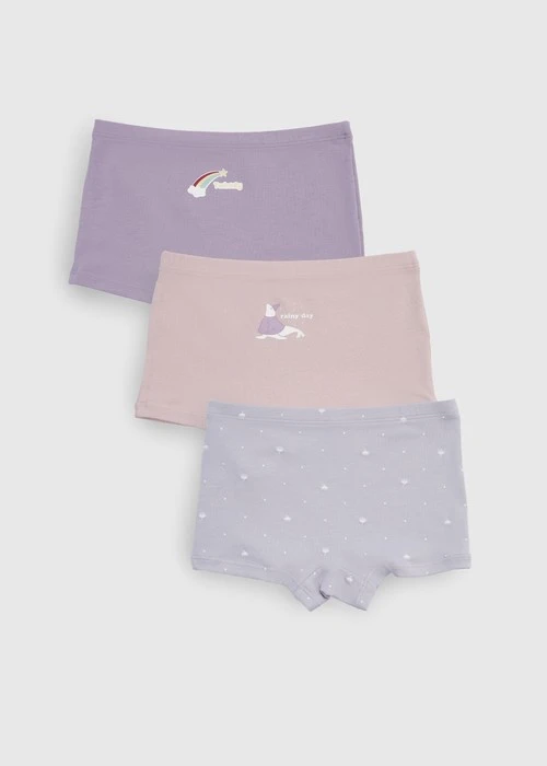 女童三入組_ 抗菌系列．舒適平口內褲(天氣心情)