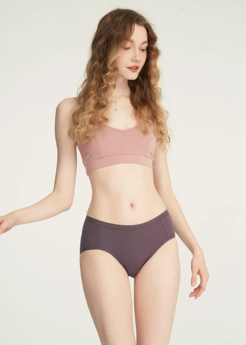 XXL 愛麗絲系列．中腰三角內褲(霧玫粉-刺繡柴郡貓)