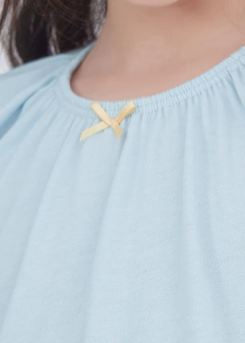 兒童連身_愛麗絲系列．吸濕排汗細摺拉格蘭短袖睡衣(夢幻藍-愛麗絲派對)