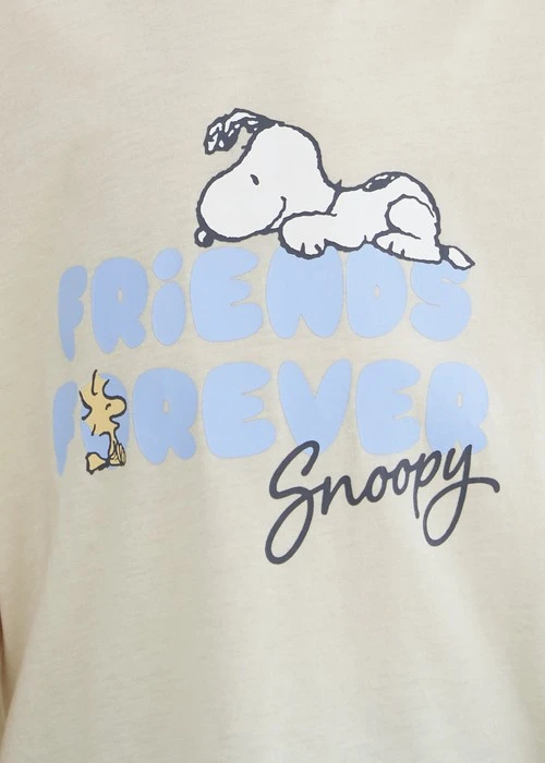 兒童成套_史努比系列．微落肩短袖上衣(豆米-友誼)