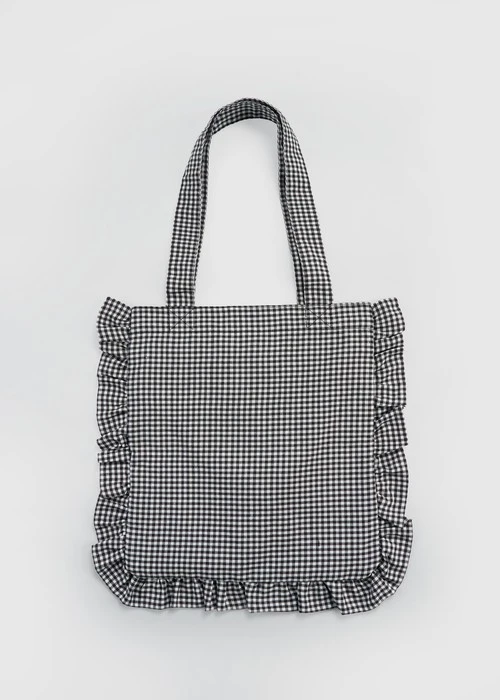 Heart to Heart．荷葉造型肩背袋(黑白格-愛心織標)