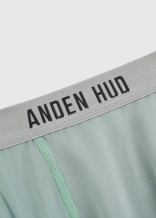 男款_吸濕排汗機能系列．長版腰帶平口內褲（灰霧綠-AH黑灰緊帶）