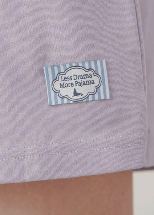 下身_Soft Clouds．吸濕排汗雙腰頭綁帶反摺短褲（輕霧紫）