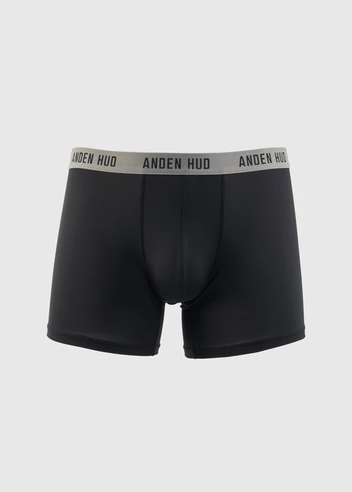 男款_吸濕排汗機能系列．長版腰帶平口內褲(深潛藍-草寫AH)