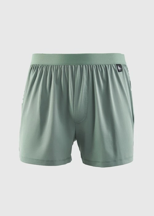 男款_吸濕排汗機能系列．不開襟寬鬆腰帶四角內褲(深潛藍-持續向前)