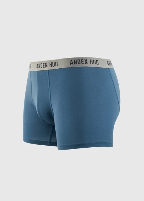 男款_吸濕排汗機能系列．長版腰帶平口內褲(深潛藍-草寫AH)