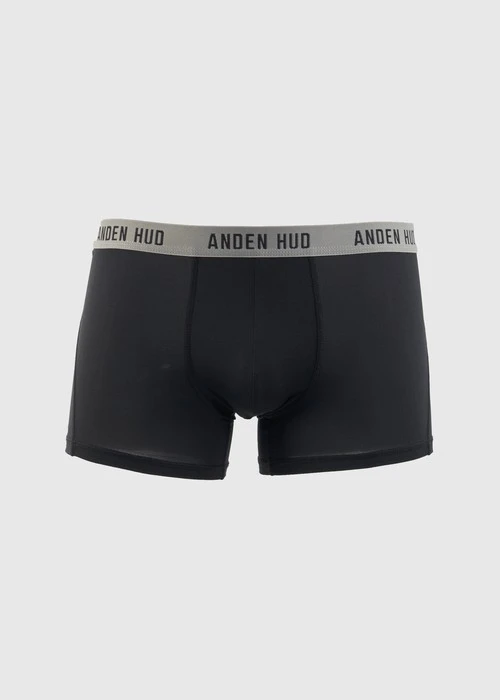 男款_吸濕排汗機能系列．短版變化平口內褲（黑-AH黑灰緊帶）