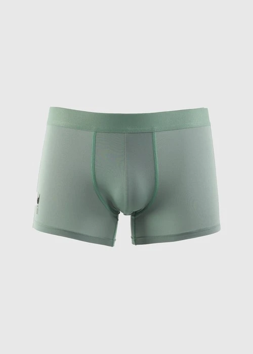 男款_吸濕排汗機能系列．短版腰帶平口內褲（灰霧綠-1970s）