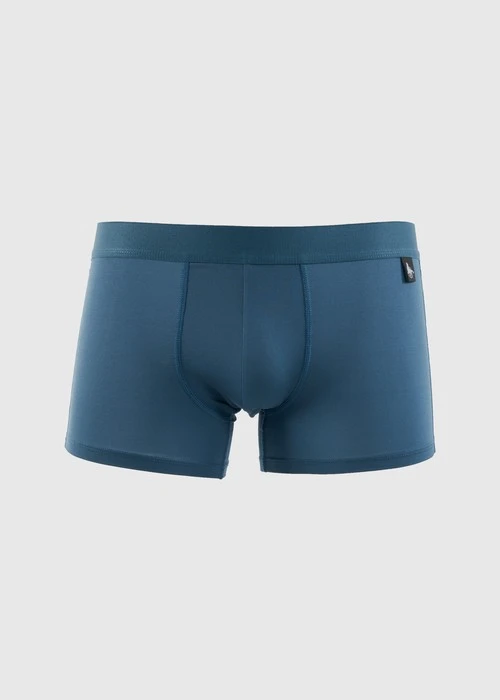 男款_吸濕排汗機能系列．短版腰帶平口內褲(深潛藍-海狗夾標)