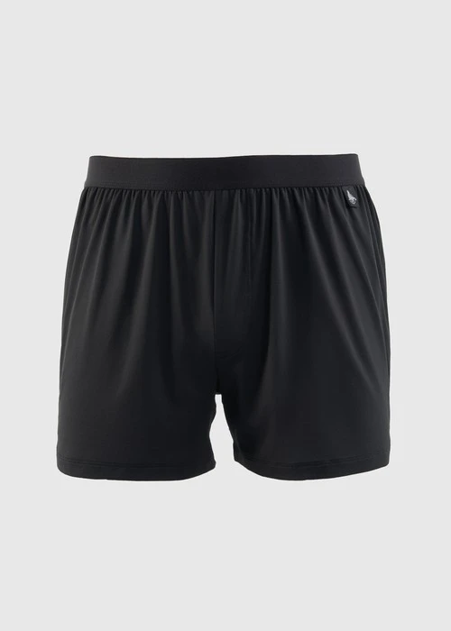 男款_吸濕排汗機能系列．不開襟寬鬆腰帶四角內褲(深潛藍-持續向前)