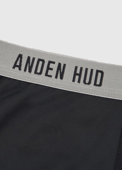 男款_吸濕排汗機能系列．短版變化平口內褲(黑-AH黑灰緊帶)