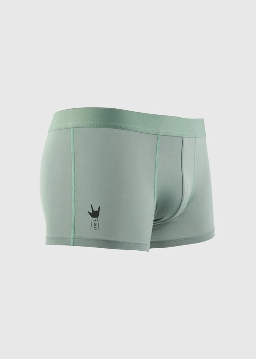 男款_吸濕排汗機能系列．短版腰帶平口內褲（灰霧綠-1970s）