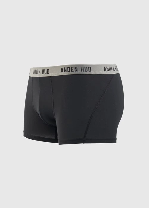 男款_吸濕排汗機能系列．短版變化平口內褲（黑-AH黑灰緊帶）