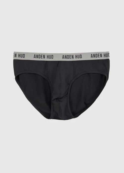 男款_吸濕排汗機能系列．腰帶三角內褲（黑-AH黑灰緊帶）