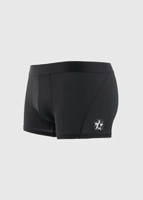 男款_吸濕排汗機能系列．短版變化平口內褲(黑-AH黑灰緊帶)