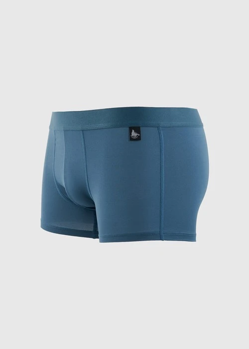 男款_吸濕排汗機能系列．短版腰帶平口內褲(深潛藍-海狗夾標)