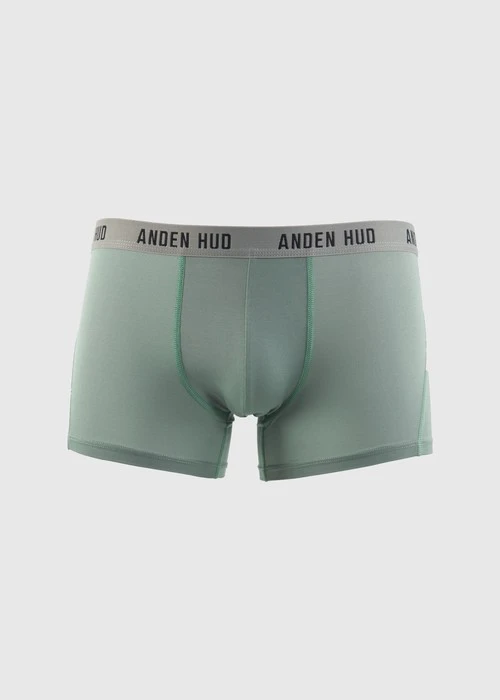 男款_吸濕排汗機能系列．短版變化平口內褲（灰霧綠-AH黑灰緊帶）