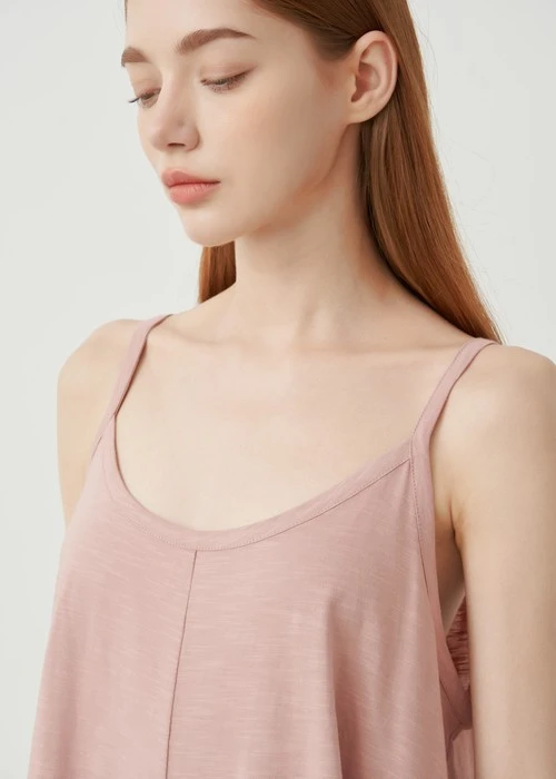 連身_Soft Clouds．純棉後綁帶寬鬆肩帶連身褲(隱夜藍)