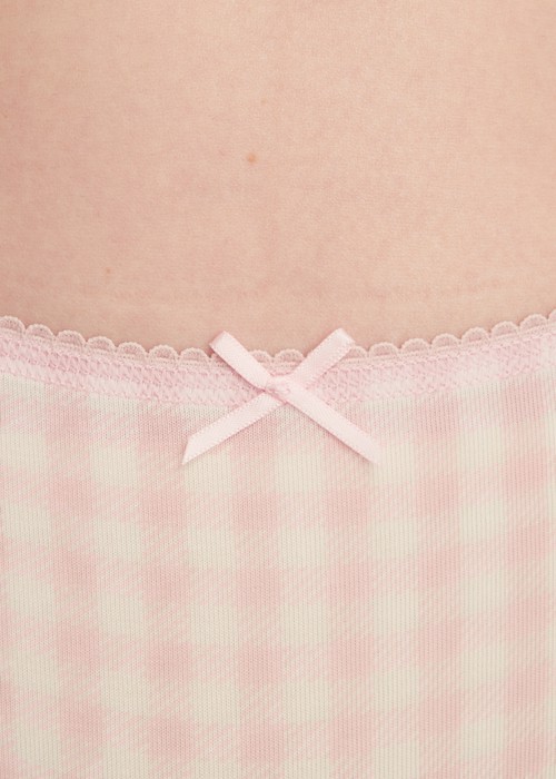 Hello Kitty 系列．花邊高腰三角內褲(粉格-大鳳梨)