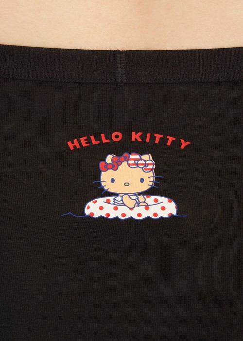 Hello Kitty 系列．中腰三角內褲（黑-曬黑Kitty）
