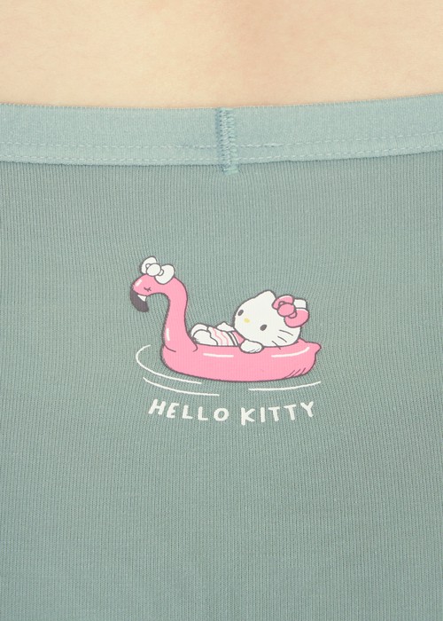Hello Kitty 系列．中腰三角內褲（淵藍-漂浮泳圈）
