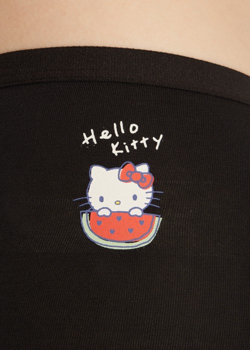 Hello Kitty 系列．高腰生理褲（黑-大西瓜）