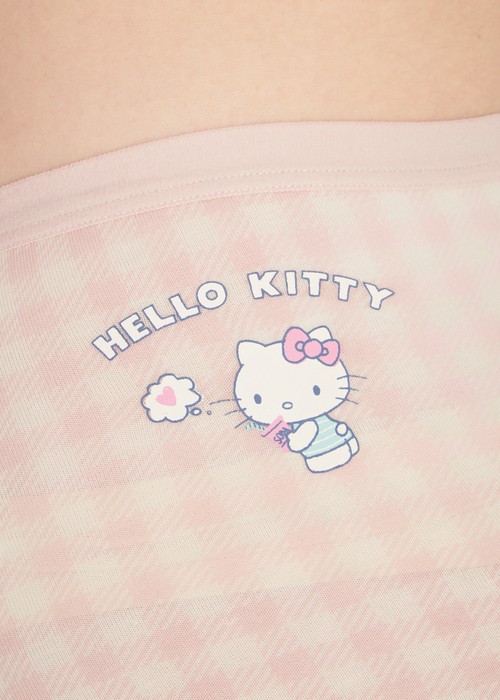 Hello Kitty 系列．高腰生理褲（粉格-SODA）