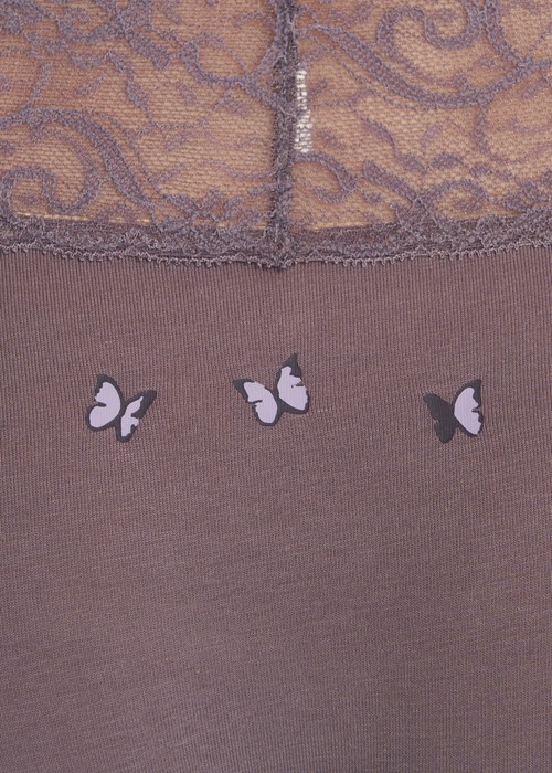 Flower Valley．V蕾絲中腰三角內褲(風信紫-線條蝴蝶)