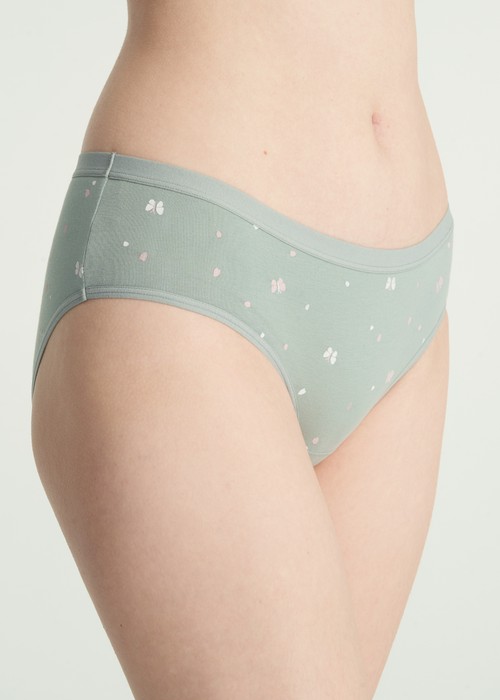 春日輕吻．緊帶中腰三角內褲(黛紫-線條鳶尾花)